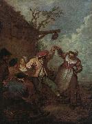 Jean-Antoine Watteau Peasant Dance Spain oil painting reproduction